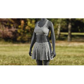 3D Skirt with Sports Bra